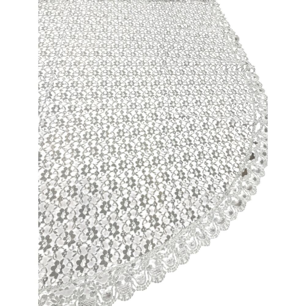 Tablecloth‎ Lace Oval Floral Flowers 86'Lx60"Wide Vintage Jewish Chuppah